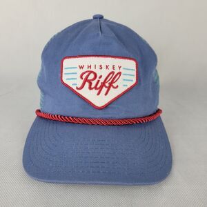 Whiskey Riff Retro Patch Snapback Trucker Rope Hat Blue Red White